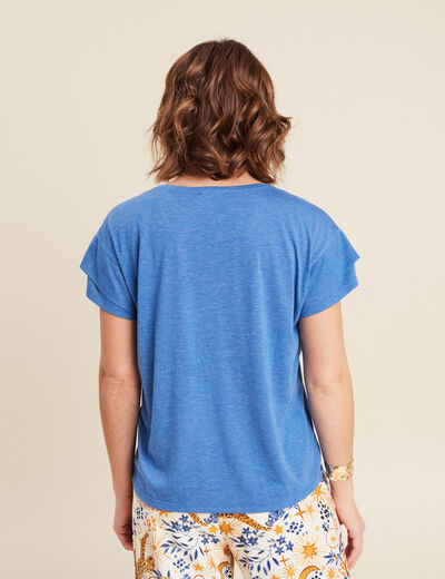 T-shirt manches courtes bleu femme