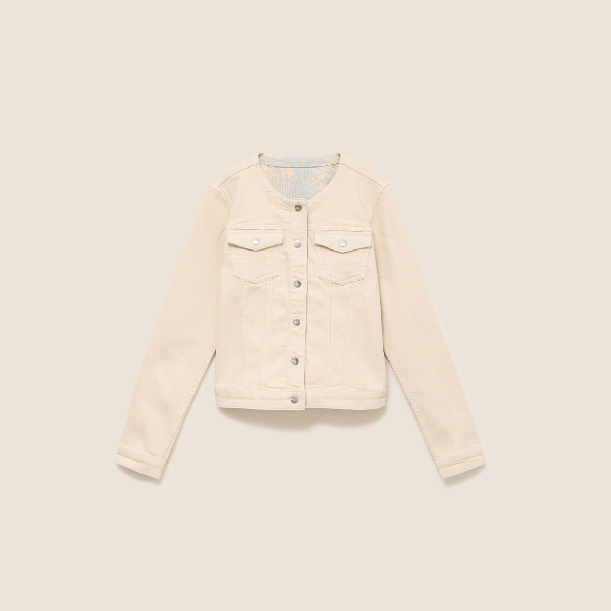 Veste cintr&eacute;e r&eacute;versible manches longues beige femme