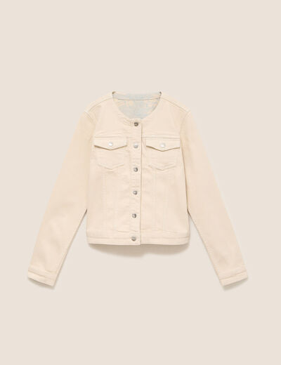 Veste cintr&eacute;e r&eacute;versible manches longues beige femme
