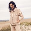 Veste droite courte manches longues sable femme