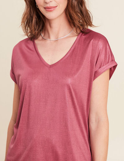 T-shirt manches courtes vieux rose femme