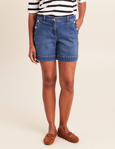 Short en jean denim stone femme