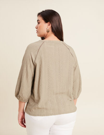 Blouse manches 3/4 vert clair femme