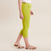 Pantacourt ajusté taille haute vert anis femme