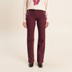 Pantalon coupe bootcut &agrave; pont prune femme