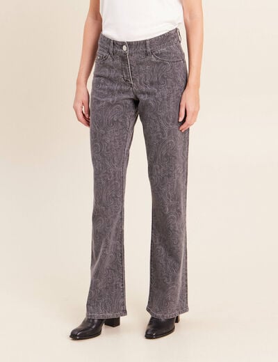 Jean bootcut longueur standard denim gris femme