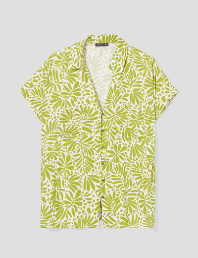 Blouse manches courtes vert femme