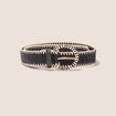 Ceinture tressée noir femme