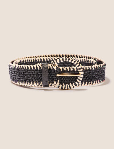 Ceinture tressée noir femme