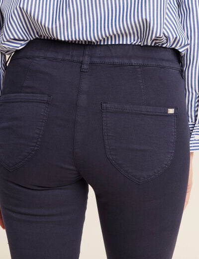 Pantalon ajusté 7/8ème bleu marine femme