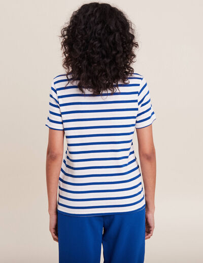 T-shirt manches courtes bleu femme