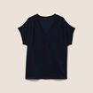 T-shirt manches courtes bleu fonc&eacute; femme