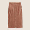 Jupe longue droite velours marron femme