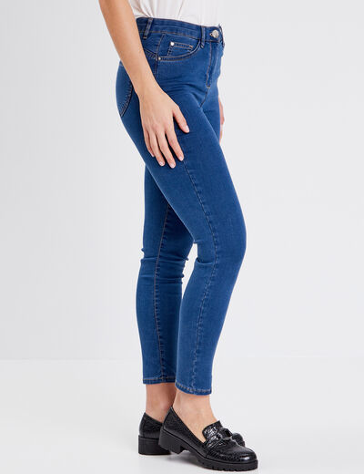 Jeans léger taille haute 7/8ème denim double stone femme