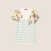 T-shirt col V manches courtes jaune citron femme