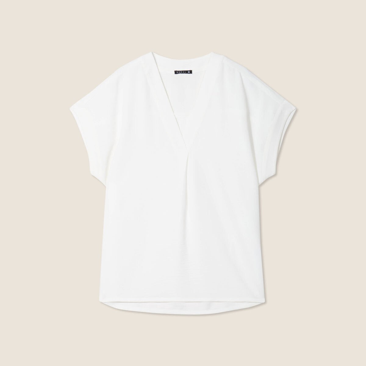 Blouse manches courtes ecru femme