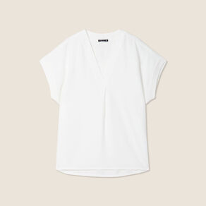 Blouse manches courtes ecru femme