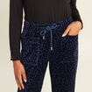 Pantalon coupe mom en velours bleu femme