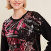 Pull manches longues sequins noir femme