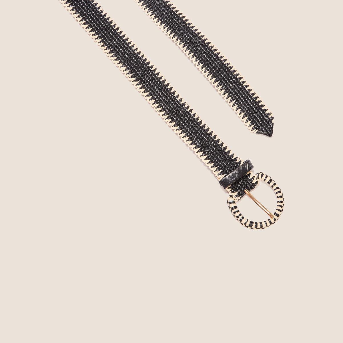 Ceinture tressée noir femme