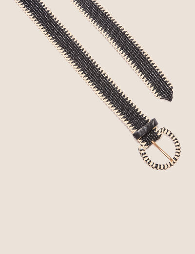 Ceinture tressée noir femme