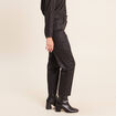 Pantalon enduit noir femme