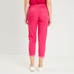 Pantalon coupe droite à coulisse rose framboise femme