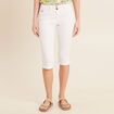 Pantacourt droit 5 poches blanc femme