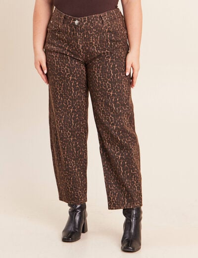 Pantalon magique Le L&eacute;ger coupe barrel marron cognac femme
