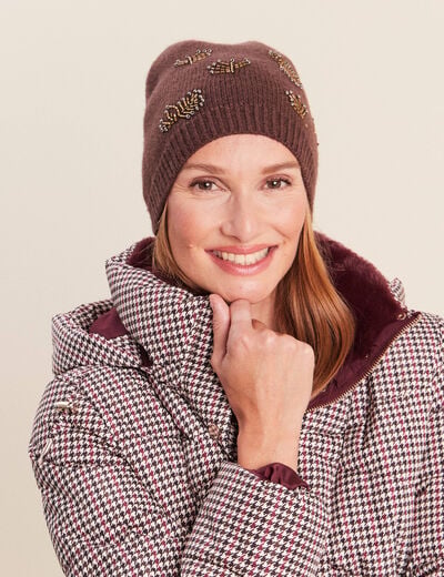 Bonnet marron fonc&eacute; femme