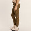 Pantalon enduit r&eacute;versible couleur bronze femme