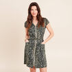 Robe droite zipp&eacute;e vert femme