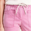Pantalon coupe mom 7/8&egrave;me rose femme