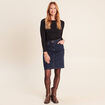 Jupe droite courte denim brut femme