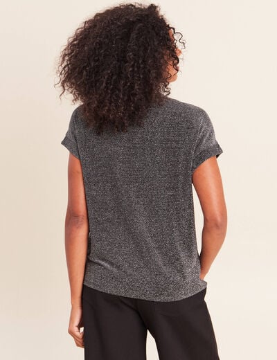 T-shirt manches courtes gris argent femme