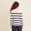 Pull manches longues ajouré ecru femme