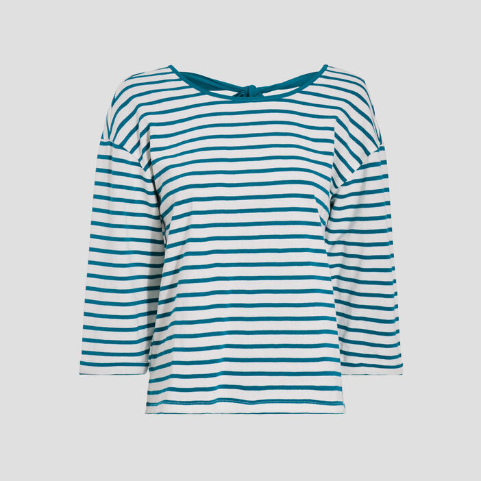 T-shirt manches 3/4 vert canard femme