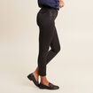 Pantalon ajusté enduit 7/8ème noir femme