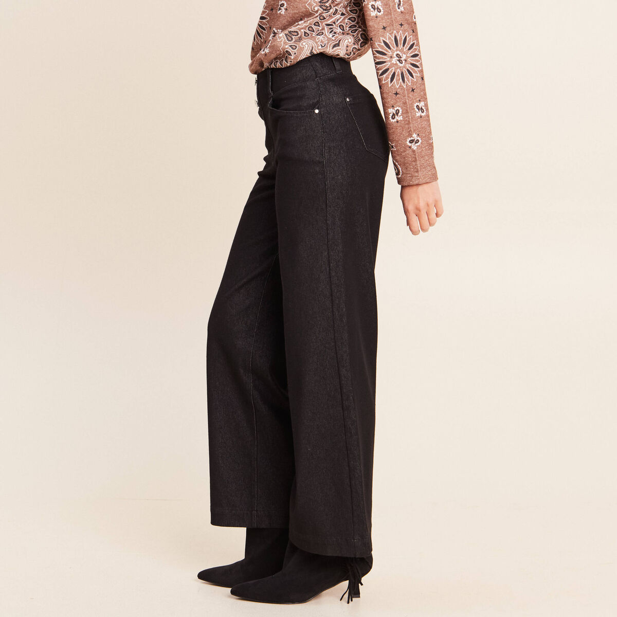 Pantalon Magique L'Enfilable denim noir femme