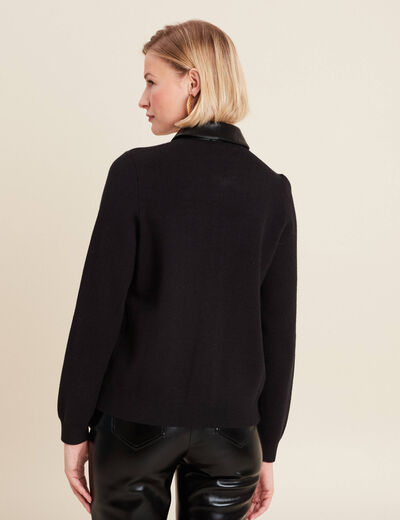 Gilet zippé manches longues noir femme