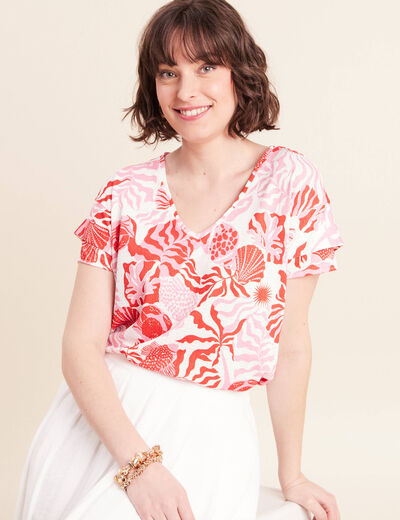 T-shirt manches courtes rose femme