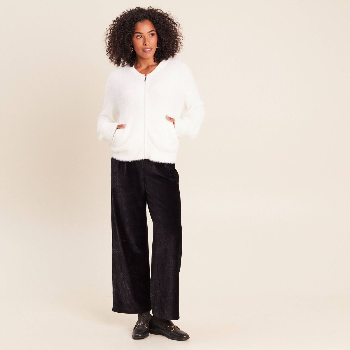 Bomber ecru femme