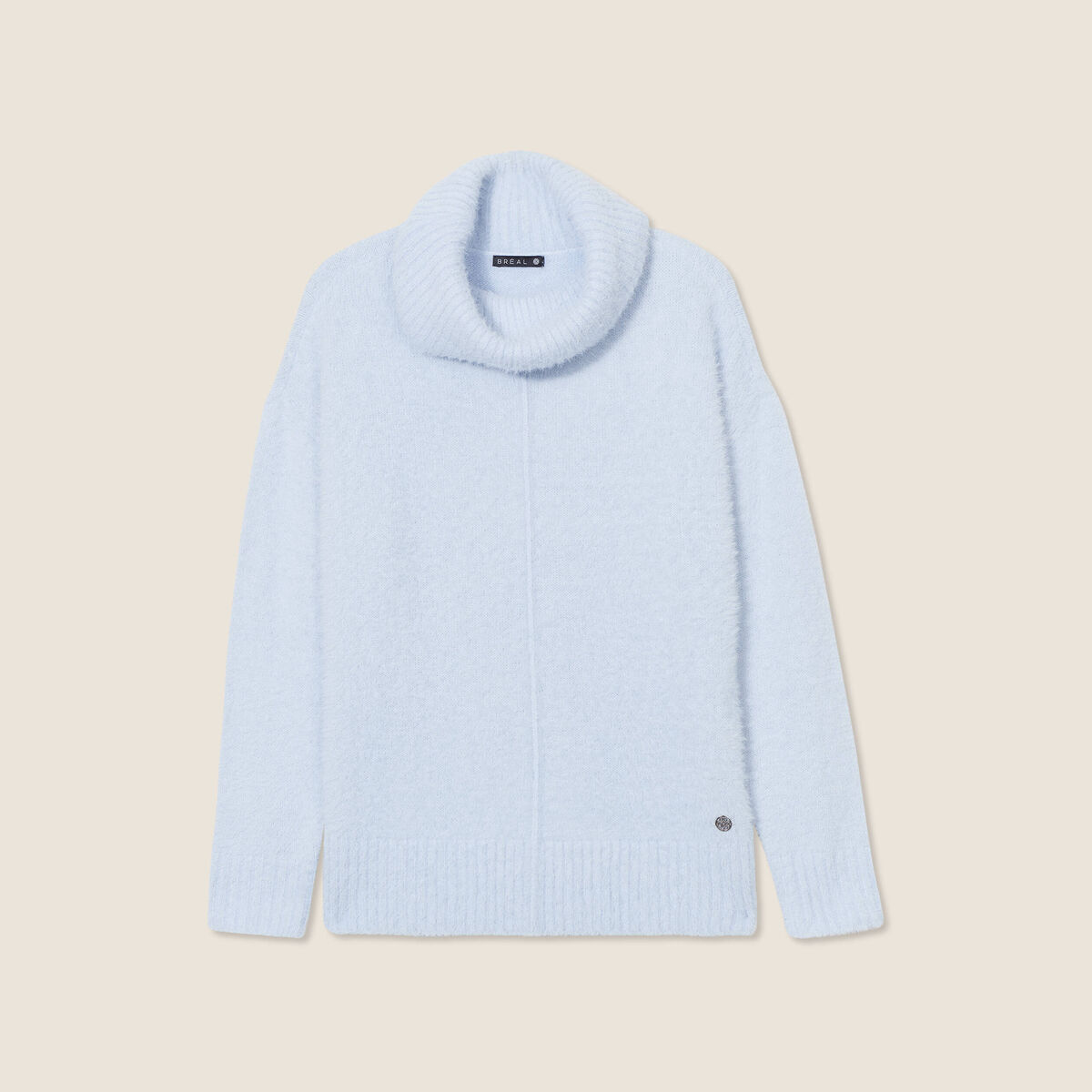 Pull manches longues bleu pastel femme