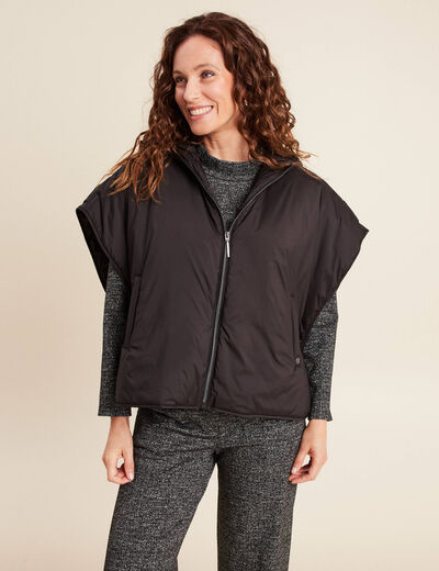 Poncho coupe ample noir femme