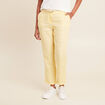 Pantalon flou ceinturé jaune clair femme