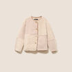 Manteau manches longues fausse fourrure ecru femme