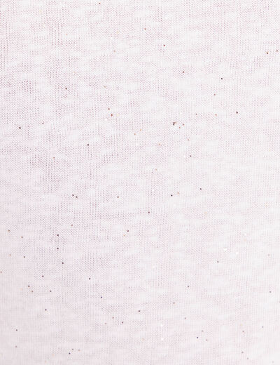 T-shirt &agrave; paillettes manches courtes blanc femme