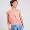 Débardeur bretelles larges rose corail femme