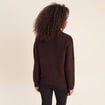 Pull droit manches longues marron fonc&eacute; femme