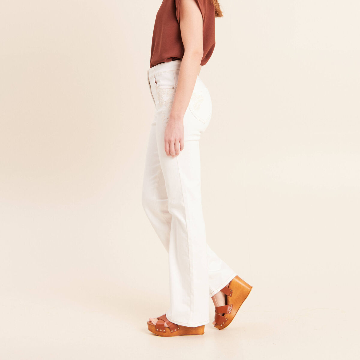 Jean magique L'Unique coupe bootcut blanc femme